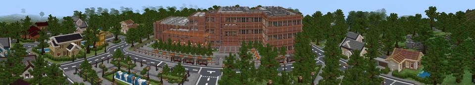 Panorama of the Minecraft Bedrock Marketplace product High School Roleplay created by RareLoot.