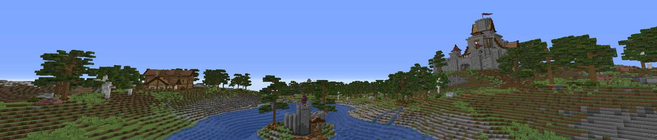 Panorama of the Minecraft Bedrock Marketplace product High Valley Castle created by RareLoot.