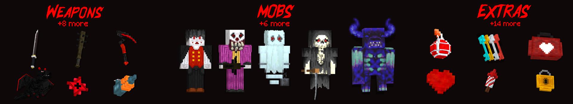 Panorama of the Minecraft Bedrock Marketplace product Horror Defense created by RareLoot.