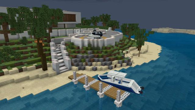 Screenshot of the Minecraft Bedrock Marketplace product Island Millionaire Mansion created by RareLoot.