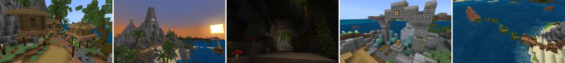 Panorama of the Minecraft Bedrock Marketplace product Island created by RareLoot.