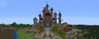 Panorama of the Minecraft Bedrock Marketplace product Kings Castle created by RareLoot.