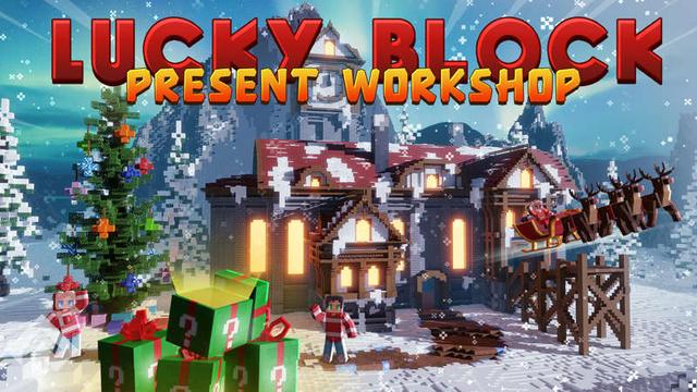 Thumbnail of the Minecraft Bedrock Marketplace product Lucky Block Present Workshop created by RareLoot.