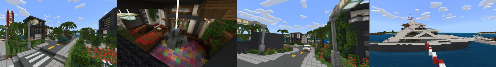Panorama of the Minecraft Bedrock Marketplace product Luxury Island City created by RareLoot.