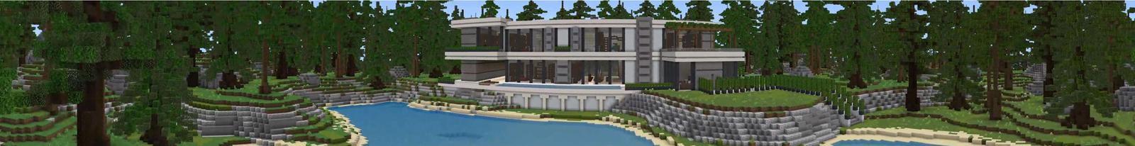 Panorama of the Minecraft Bedrock Marketplace product Mansion created by RareLoot.