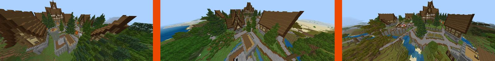 Panorama of the Minecraft Bedrock Marketplace product Medieval Village created by RareLoot.