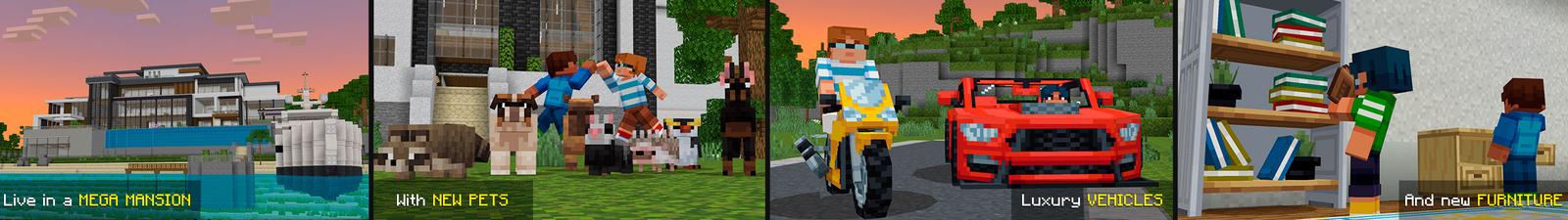 Panorama of the Minecraft Bedrock Marketplace product MEGA MANSION 2 created by RareLoot.