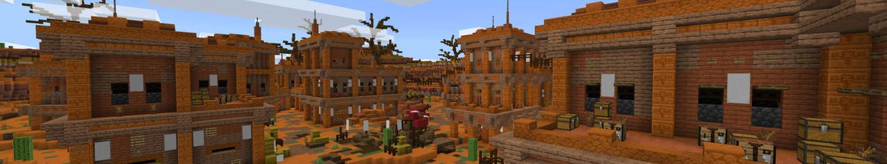 Panorama of the Minecraft Bedrock Marketplace product Mesa Village created by RareLoot.