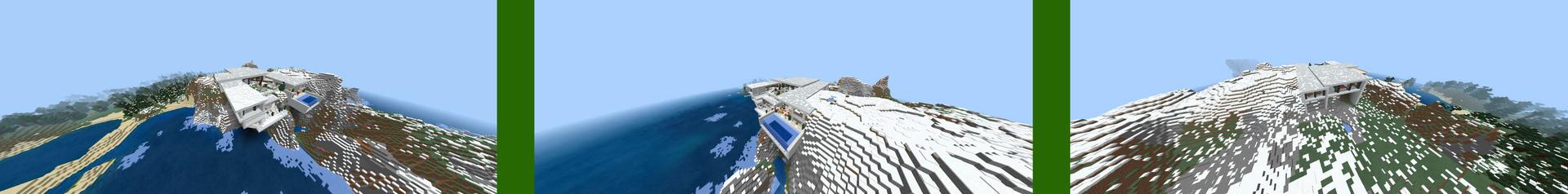 Panorama of the Minecraft Bedrock Marketplace product Millionaire's Cliff Mansion created by RareLoot.