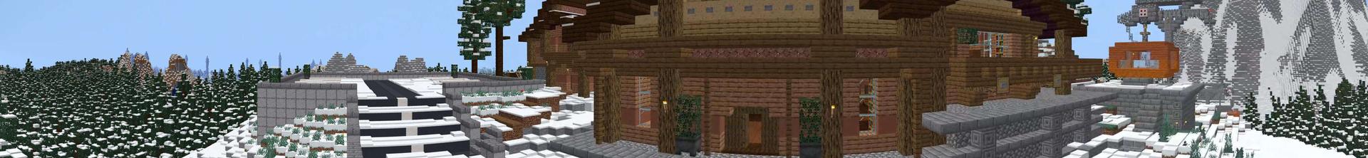 Panorama of the Minecraft Bedrock Marketplace product Millionaire's Winter Chalet created by RareLoot.