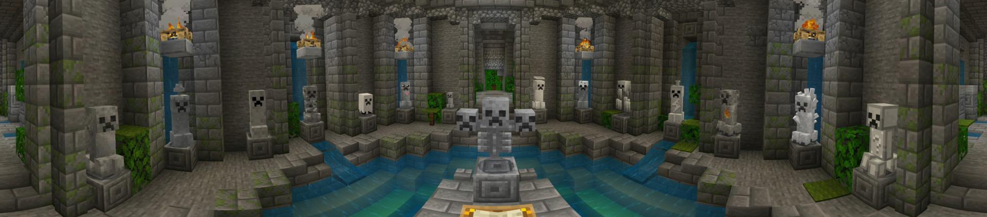 Panorama of the Minecraft Bedrock Marketplace product More Creepers created by RareLoot.