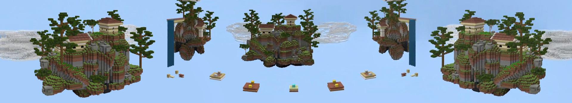 Panorama of the Minecraft Bedrock Marketplace product One Block Bedwars created by RareLoot.