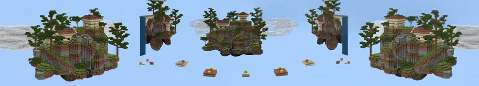 Panorama of the Minecraft Bedrock Marketplace product One Block Bedwars created by RareLoot.
