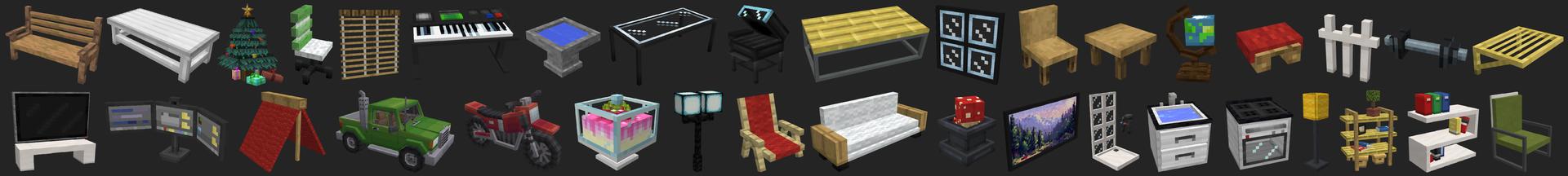 Panorama of the Minecraft Bedrock Marketplace product One Block Furniture created by RareLoot.