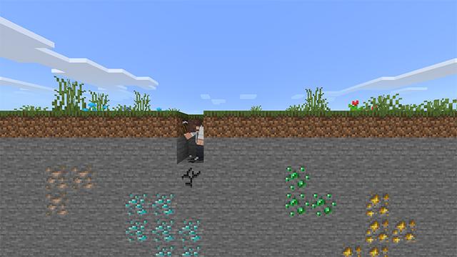 Screenshot of the Minecraft Bedrock Marketplace product Ore Detector created by RareLoot.