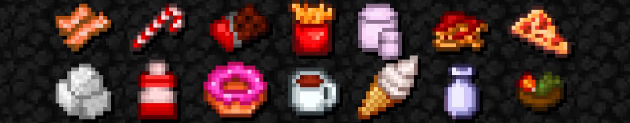 Panorama of the Minecraft Bedrock Marketplace product Overpowered Food created by RareLoot.