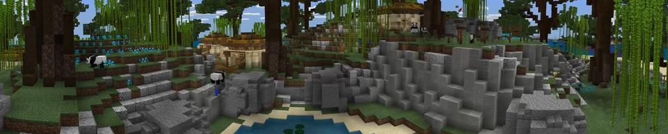 Panorama of the Minecraft Bedrock Marketplace product Panda Island created by RareLoot.