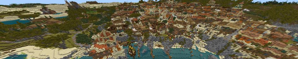 Panorama of the Minecraft Bedrock Marketplace product Porto Del Santros created by RareLoot.