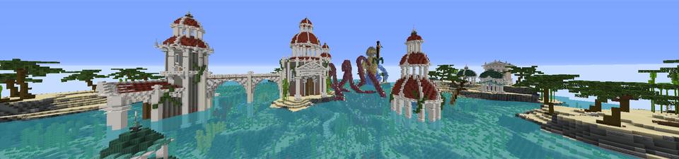 Panorama of the Minecraft Bedrock Marketplace product Poseidon Castle created by RareLoot.