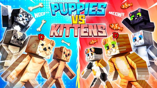 Thumbnail of the Minecraft Bedrock Marketplace product Puppies vs Kittens created by RareLoot.