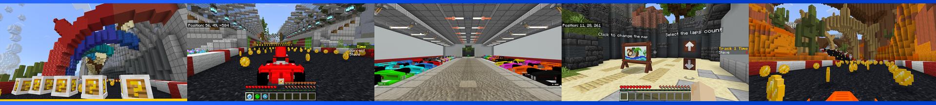 Panorama of the Minecraft Bedrock Marketplace product Racing Cars created by RareLoot.