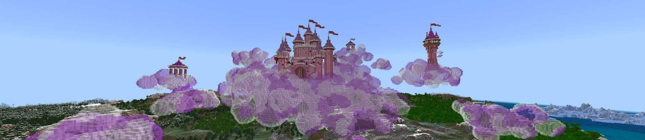 Panorama of the Minecraft Bedrock Marketplace product Rainbow Castle created by RareLoot.