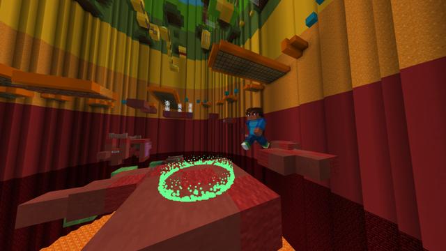 Screenshot of the Minecraft Bedrock Marketplace product Rainbow Parkour Tower created by RareLoot.
