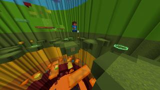 Screenshot of the Minecraft Bedrock Marketplace product Rainbow Parkour Tower created by RareLoot.