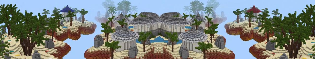 Panorama of the Minecraft Bedrock Marketplace product Resort Bedwars created by RareLoot.