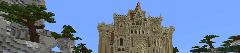 Panorama of the Minecraft Bedrock Marketplace product Sandstone Castle created by RareLoot.