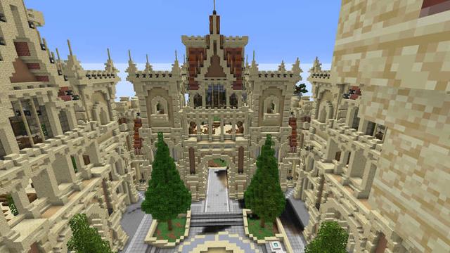 Screenshot of the Minecraft Bedrock Marketplace product Sandstone Castle created by RareLoot.