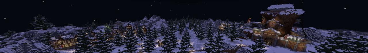 Panorama of the Minecraft Bedrock Marketplace product Santa's Village created by RareLoot.