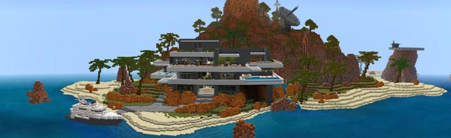 Panorama of the Minecraft Bedrock Marketplace product Secret Villain Base created by RareLoot.