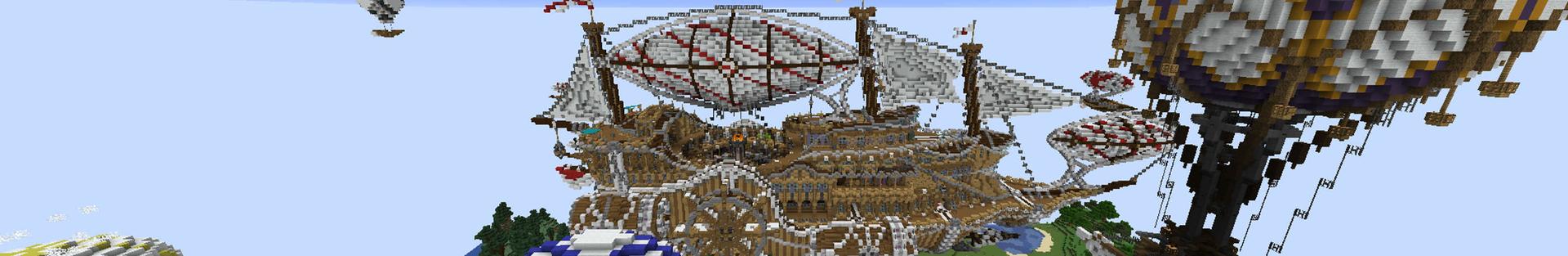 Panorama of the Minecraft Bedrock Marketplace product Skyship Expedition created by RareLoot.