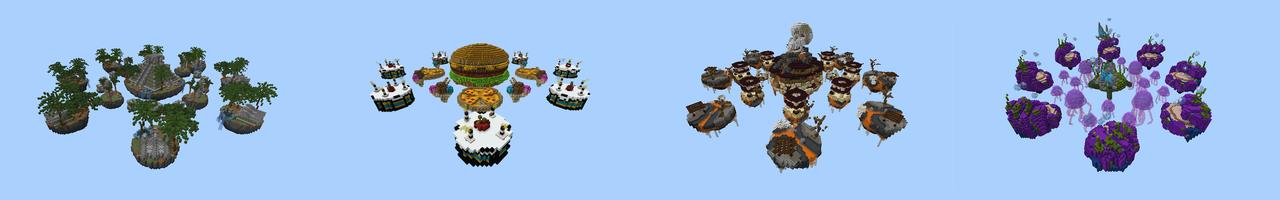 Panorama of the Minecraft Bedrock Marketplace product Skywars Deluxe created by RareLoot.
