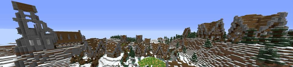 Panorama of the Minecraft Bedrock Marketplace product Snow In The Village created by RareLoot.