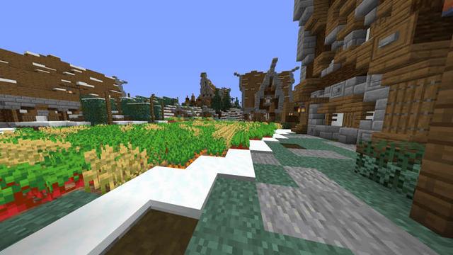 Screenshot of the Minecraft Bedrock Marketplace product Snow In The Village created by RareLoot.