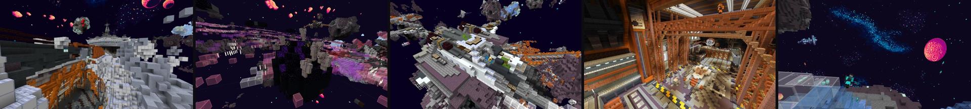 Panorama of the Minecraft Bedrock Marketplace product Space Journey created by RareLoot.