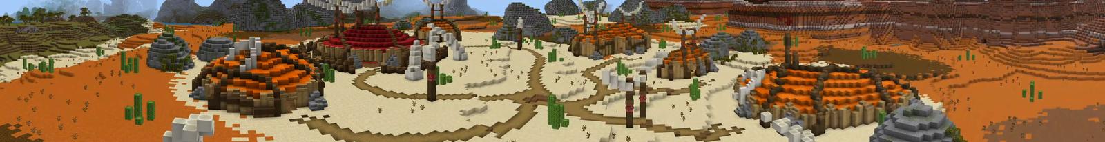 Panorama of the Minecraft Bedrock Marketplace product Stone Age Village created by RareLoot.