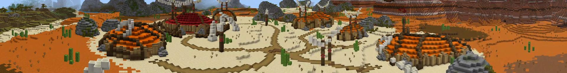Panorama of the Minecraft Bedrock Marketplace product Stone Age Village created by RareLoot.