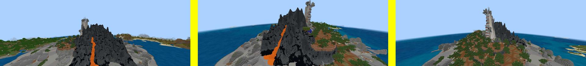 Panorama of the Minecraft Bedrock Marketplace product Volcano Base created by RareLoot.
