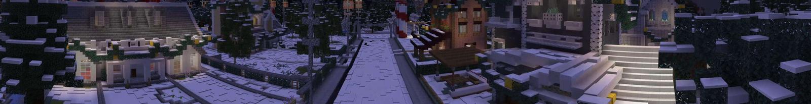Panorama of the Minecraft Bedrock Marketplace product Winter Town created by RareLoot.