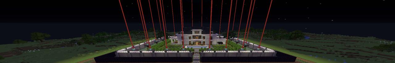 Panorama of the Minecraft Bedrock Marketplace product World's Safest Mansion created by RareLoot.