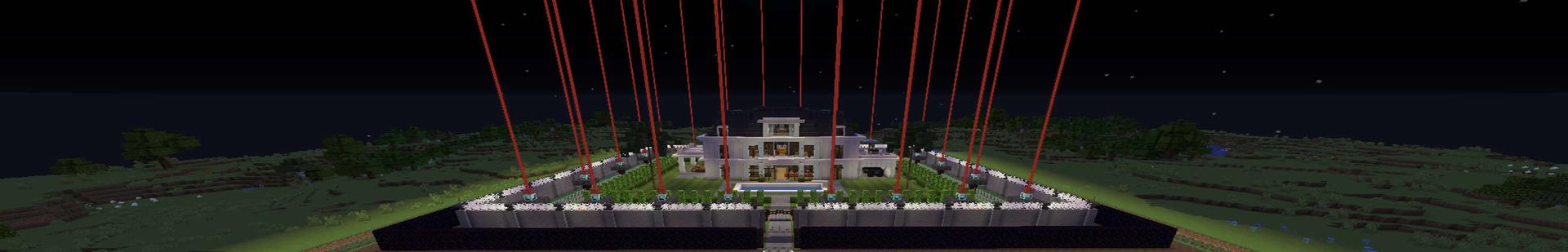 Panorama of the Minecraft Bedrock Marketplace product World's Safest Mansion created by RareLoot.