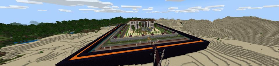 Panorama of the Minecraft Bedrock Marketplace product World's Safest Villa created by RareLoot.