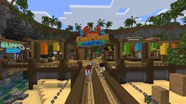 Screenshot of the Minecraft Bedrock Marketplace product Crab Cove Carnival created by RASA Studios.