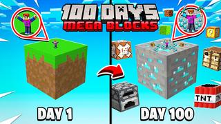 Thumbnail of the Minecraft Bedrock Marketplace product 100 Days Mega Blocks created by Razzleberries.