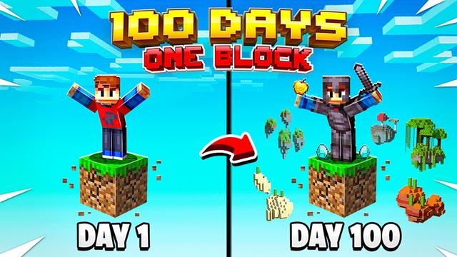 Thumbnail of the Minecraft Bedrock Marketplace product 100 Days One Block created by Razzleberries.