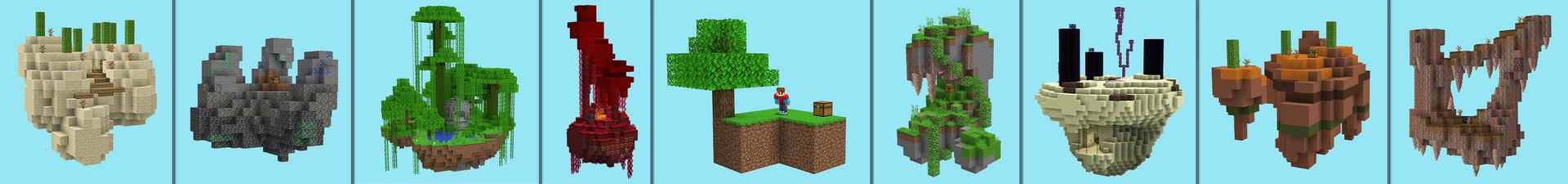Panorama of the Minecraft Bedrock Marketplace product 100 Days Skyblock created by Razzleberries.