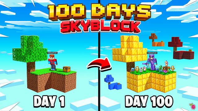 Thumbnail of the Minecraft Bedrock Marketplace product 100 Días Skyblock created by Razzleberries.